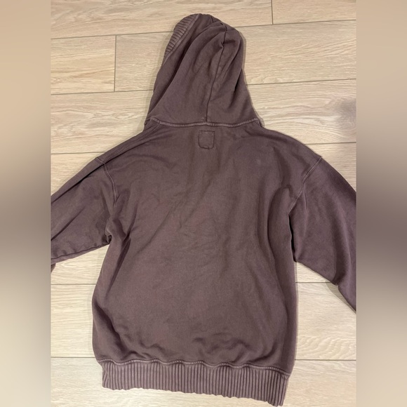 Aerie Down to Earth oversized Henley sweatshirt hoodie brown size medium - Picture 7 of 10